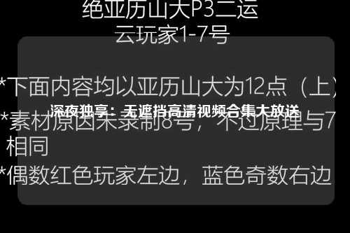 深夜独享：无遮挡高清视频合集大放送