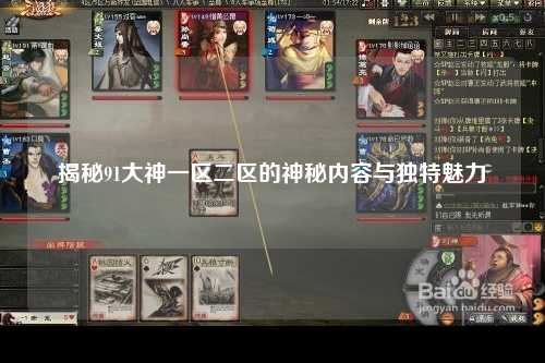 揭秘91大神一区二区的神秘内容与独特魅力